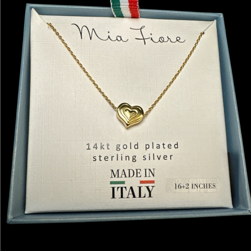 Mia Fiore 14kt Gold Plated Sterling Silver Heart Necklace - Gold